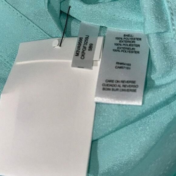 Calvin Klein Womens Long Sleeve Aqua Blouse Size S Polyester - Picture 4 of 10
